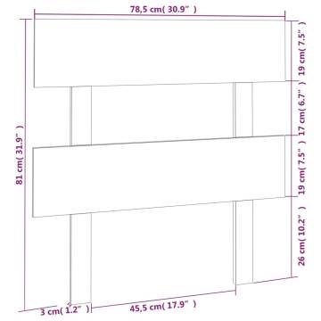 Stylish Solid Wood Pine Bed Headboard - 78.5x3x81 cm