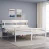 Bed Frame with Headboard White Super King Size Solid Wood Colour white Size 180 x 200 cm Model high 