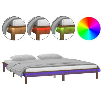 LED Bed Frame Honey Brown 180x200 cm Super King Size