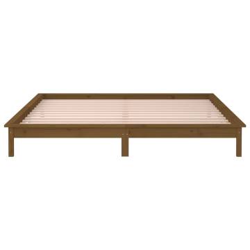 LED Bed Frame Honey Brown 180x200 cm Super King Size