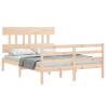 Solid Wood Small Double Bed Frame with Headboard | HipoMarket