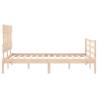 Solid Wood Small Double Bed Frame with Headboard | HipoMarket