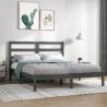 Bed Frame Grey Solid Wood Pine 120x200 cm Colour grey Size 120 x 200 cm 