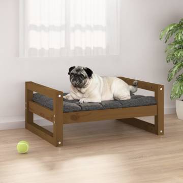 Dog Bed in Honey Brown | Solid Pine Wood | 65.5x50.5x28 cm