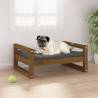 Dog Bed Honey Brown 65.5x50.5x28 cm Solid Pine Wood Colour honey brown Size 65.5 x 50.5 x 28 cm 