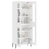 Stylish Highboard High Gloss White - 69.5x34x180 cm