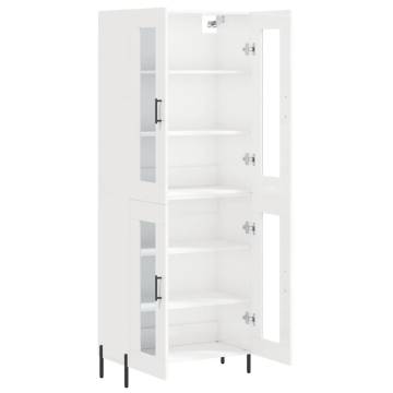 Stylish Highboard High Gloss White - 69.5x34x180 cm