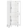 Stylish Highboard High Gloss White - 69.5x34x180 cm