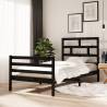 Bed Frame Black Solid Wood Pine 100x200 cm Colour black Size 100 x 200 cm 