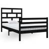 Black Solid Wood Pine Bed Frame 100x200 cm | Hipomarket