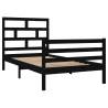 Black Solid Wood Pine Bed Frame 100x200 cm | Hipomarket