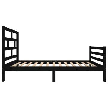 Black Solid Wood Pine Bed Frame 100x200 cm | Hipomarket