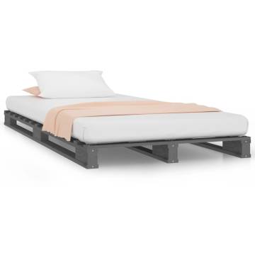 Pallet Bed Grey 100x200 cm - Solid Wood Pine | HipoMarket