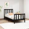 Bed Frame Black Solid Wood Pine 90x200 cm Colour black Size 90 x 200 cm 