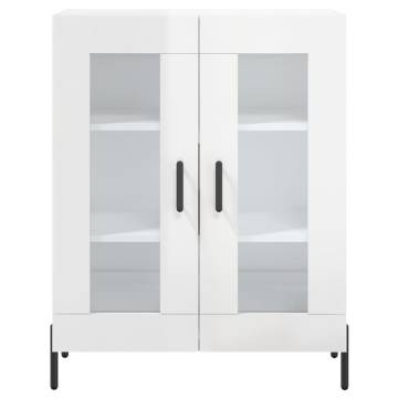 Stylish Highboard High Gloss White - 69.5x34x180 cm