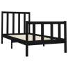 Black Solid Pine Bed Frame 90x200 cm - Modern Design