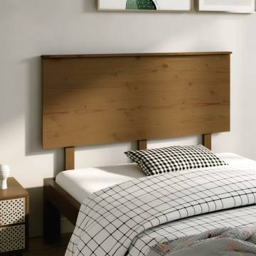 Stylish Honey Brown Bed Headboard - Solid Pine Wood | HipoMarket