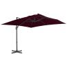 Cantilever Umbrella with Aluminium Pole Bordeaux Red 300x300 cm Colour bordeaux red Size 300 x 300 cm Quantity in Package 1 Model 8 aluminium ribs 