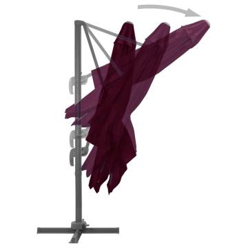 Cantilever Umbrella 300x300 cm - Bordeaux Red | Hipo Market