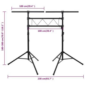 Light Stand Black 238x115x(180-300) cm - Steel | HipoMarket