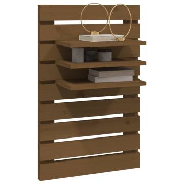 Wall-Mounted Bedside Shelves - Honey Brown Solid Pine | Hipo Market