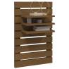 Wall-Mounted Bedside Shelves - Honey Brown Solid Pine | Hipo Market