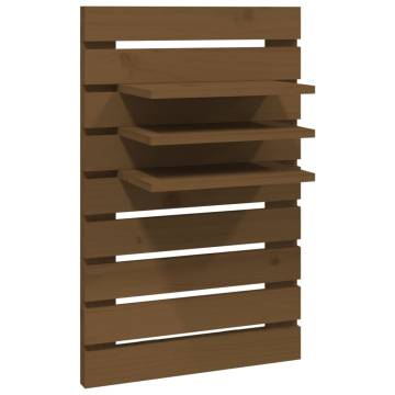 Wall-Mounted Bedside Shelves - Honey Brown Solid Pine | Hipo Market