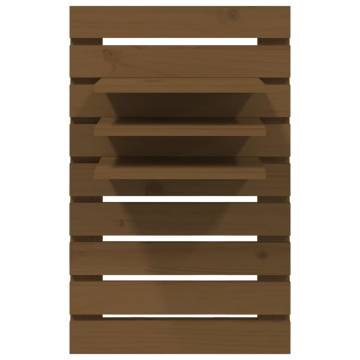 Wall-Mounted Bedside Shelves - Honey Brown Solid Pine | Hipo Market