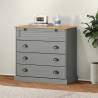 Chest of Drawers VIGO Grey 80x40x76 cm Solid Wood Pine Colour grey Quantity in Package 1 