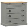 VIGO Grey Chest of Drawers - Solid Pine Wood 80x40x76 cm