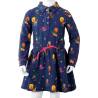 Kids' Dress with Long Sleeves & Drawstring - Navy 128