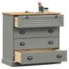 VIGO Grey Chest of Drawers - Solid Pine Wood 80x40x76 cm