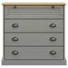 VIGO Grey Chest of Drawers - Solid Pine Wood 80x40x76 cm