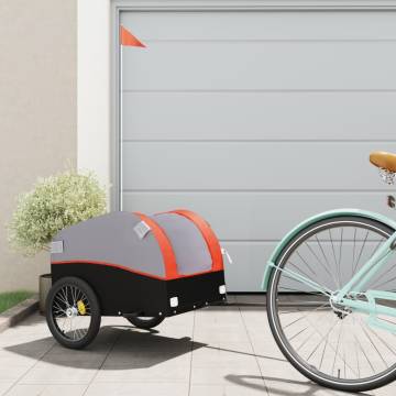 Bike Trailer Black and Orange - 30 kg Iron for Heavy Goods