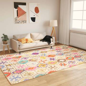 Washable Multicolour Rug 190x300 cm - Anti Slip & Stylish