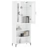 Stylish Highboard High Gloss White - 69.5x34x180 cm