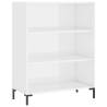 Stylish Highboard High Gloss White - 69.5x34x180 cm