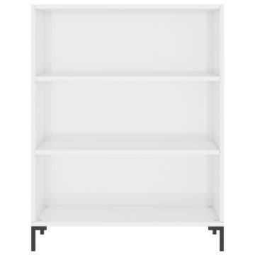 Stylish Highboard High Gloss White - 69.5x34x180 cm