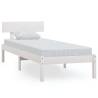 White Solid Wood Bed Frame 75x190 cm - Modern & Sturdy