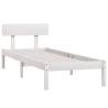 White Solid Wood Bed Frame 75x190 cm - Modern & Sturdy