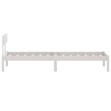 White Solid Wood Bed Frame 75x190 cm - Modern & Sturdy