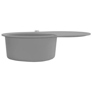 Granite Kitchen Sink Single Basin Oval Grey | Hipo Market