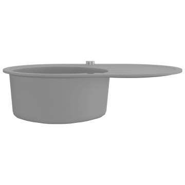 Granite Kitchen Sink Single Basin Oval Grey | Hipo Market