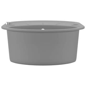 Granite Kitchen Sink Single Basin Oval Grey | Hipo Market