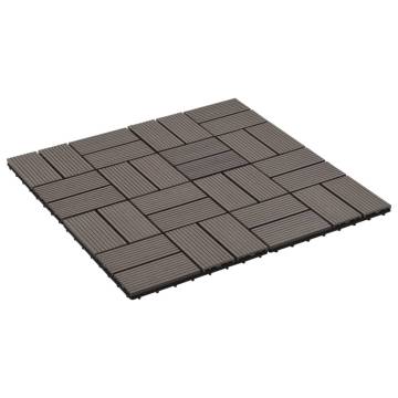 11 pcs Dark Brown WPC Decking Tiles - 1 sqm | HipoMarket