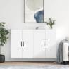 Wall Mounted Cabinets 2 pcs High Gloss White Engineered Wood Colour high gloss white Quantity in Package 2 Model leaf black 