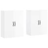 Wall Mounted Cabinets - High Gloss White 2 pcs | Hipomarket