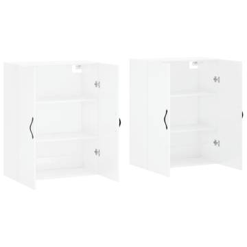 Wall Mounted Cabinets - High Gloss White 2 pcs | Hipomarket