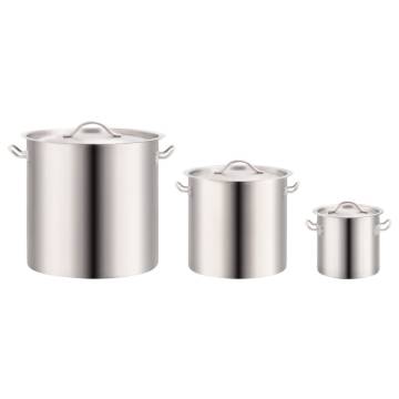 3 Piece Stainless Steel Stock Pot Set - 50/21/6 L | Hipomarket