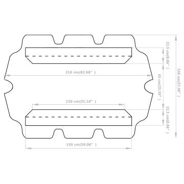 Replacement Canopy for Garden Swing - Green 150/130x105/70 cm